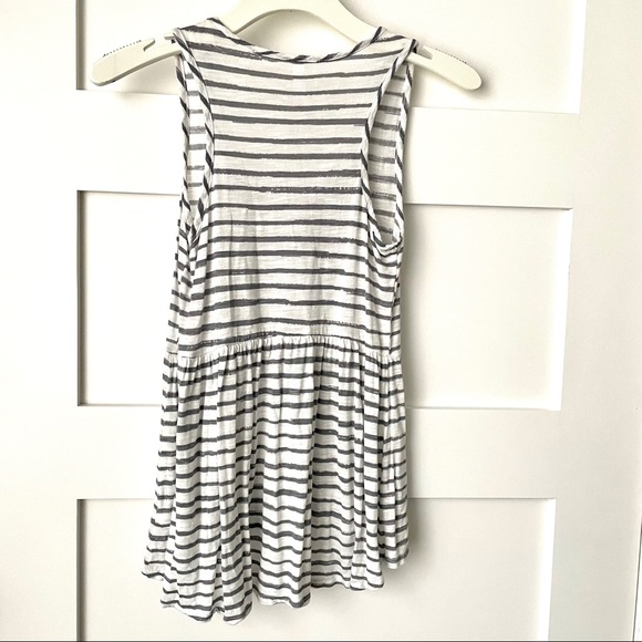 Grey and white striped peplum top XS Xhilaration - Picture 3 of 6